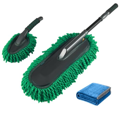 FLORICH Microfiber Car Duster Large Extendable Car Duster Exterior Scratch Free for Cars RV Truck Bike - size: Carduster02
