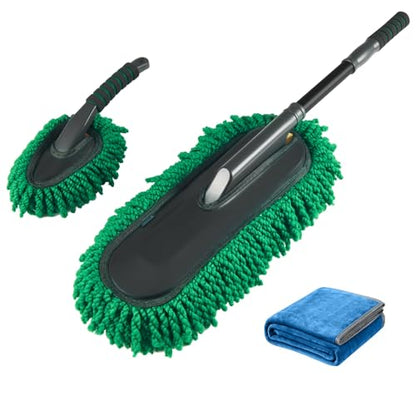 FLORICH Microfiber Car Duster Large Extendable Car Duster Exterior Scratch Free for Cars RV Truck Bike - size: Carduster02