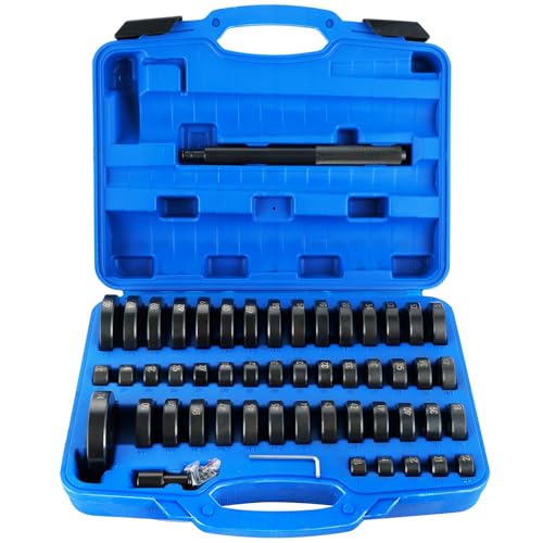 DASBET 52 in 1 Custom Bushing Driver Tool Set | Transmission Bushing Driver Removal Set Wheel Axle Bearing Race and Seal Installer Tool Kit Custom Bushing Bearing & Seal Driver Set 18mm-65mm