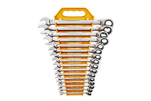 GEAWRENCH 16 Pc. Reversible Ratcheting Combination Wrench Set, Metric - 9602N