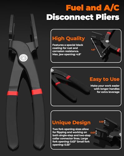 27 Piece Fuel Line Disconnect Tool Set | Fuel and AC Disconnect Pliers, Master Disconnect Tool Set, AC Line Disconnect Tool Set, Compatible with Ford Chevy GM