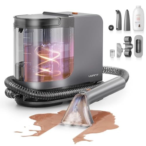 Uwant Portable Carpet Cleaner with Steam& Hot Water 18Kpa Upholstery Cleaner Machine for Pets with Cleaning Tools& Solution Carpet Steam Cleaner for set of 1 Cars,Couch,Furniture
