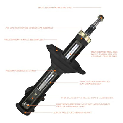 [2Pcs-Set] Front Shock Struts Mount Assembly w/Coil Spring Compatible with 03-23 Toyota Tacoma 4WD 4Runner FJ Cruiser
