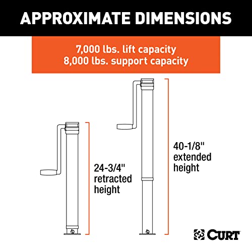 Curt 28575 Side Wind Heavy Duty Drop Leg Jack