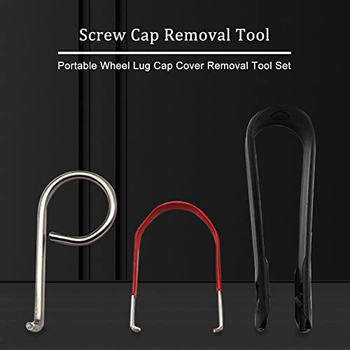 SUPERFINDINGS 30PCS 3 Styles Wheel Lug Cap Cover Removal Tool Set Car Wheel Hub Bolt Nut Cover Removal Tool Nut Caps Lug Puller Bolt Cap Removal Tool Hook Replacement for BMW Mercedes Mini Tesla VW