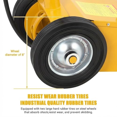 GarveeTech 22 Ton Air Hydraulic Floor Jack for Heavy Duty Trucks & Tractors – Low Profile (9"-17.7"), 4 Adapters, 46" Adjustable Handle – 44,000 Lbs Capacity - color: 22 Ton Yellow