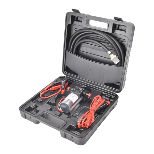 Fuel Transfer Pump Kit with Carrying Case, 12 Volt Electric Fuel Transfer Pump, High Efficiency Self-priming Pump for Pumping Gasoline, Diesel, Kerosene, Water and Liquids - size: Fuel Pump Kit