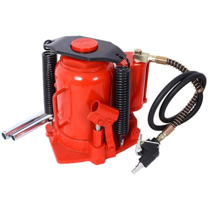 Air Hydraulic Bottle Jack, Heavy Duty Pneumatic Truck Jack with Height Adjustments, Dual Use Manual Pump, 32 Ton Welded Bottle Jack for Auto Repair Industrial Engineering,Red - color: Red