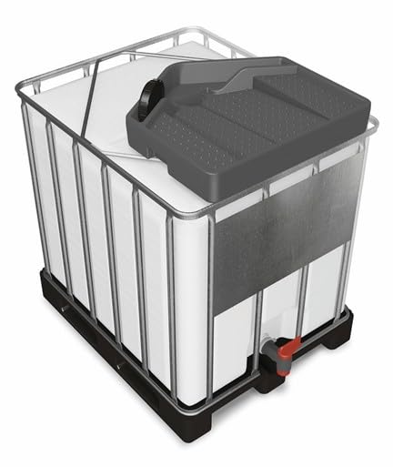 DENIOS® IBC Tote Funnel - Premium IBC Funnel chemically Resistant Polyethylene in Grey – 1x - Large Drain Opening (4.9in) - Made in USA - color: Grey