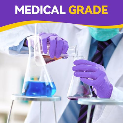 Basic Nitrile Exam Gloves, Medical Violet Blue Gloves Large Disposable Latex Free Powder-Free For Exam, Food Prep Cleaning, 100 Pcs, L, NGPF1036 - size: Large, style: Pack of 100