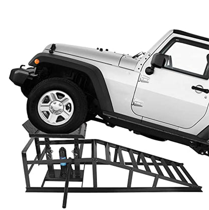 2-Pack Portable Car Lift Hydraulic Car Ramps 3T Low Profile Car Ramp Car Service Ramps Garage Car Lift Hydraulic Jack Ramps, Black