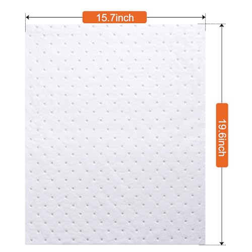 Spill Absorbent Pads 15" x 20" Heavyweight Oil Absorbing Mats,White Absorbing Heavy Weight Oil-Only Absorbent Mat Pad (30PCS) - size: 30PCS