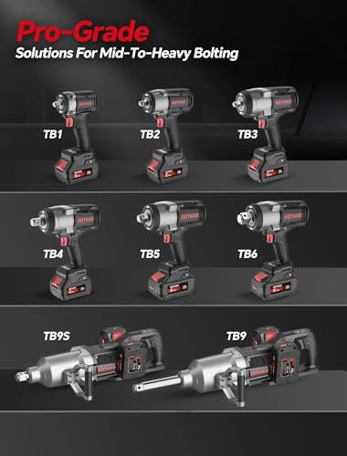 ROTAKE 20V Compact 1/2" Cordless Impact Wrench Kit, 580 FT-LBS, TB1 | 5.0Ah Battery, Brushless Motor, 3-in-1 Unibody Hammer Housing, Soft Start, Forward LED, 4A Rapid Charger, Hard Carrying Case - size: 1/2" (580 ft-lbs) TB1