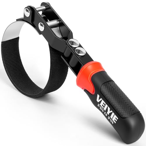 Small Oil Filter Wrench, Oil Filter Removal Tool Fits Filters 2-3/4" to 3-1/4", with Nylon Anti-Slip Strap & 180° Swivel Head, Steel Band Filter Wrench for Compact Car Motorcycle Oil Change - style: Small Oil Filter Wrench