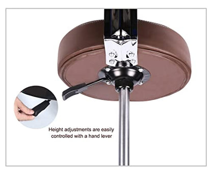 Kaleurrier Swivel Stool Adjustable Height: Heavy Duty Rolling Stool Chair for Kitchen Salon Bar Office Drafting Standing Desk Garage Shop - Seat Height 22-30"(with Back Rest) (Coffee) - color: Coffee