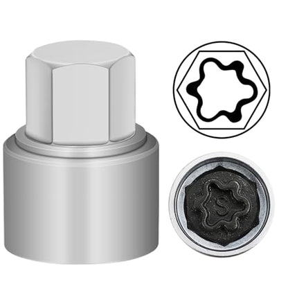 S Wheel Locking Nut Key Compatible with Audi Series, (Socket OD 27mm - ID 25mm), Wheel Lock Nut Socket Adapter, Wheel Anti-Theft Lug Nut Removal Tool, Anti-Theft Screw Remover - size: Socket S