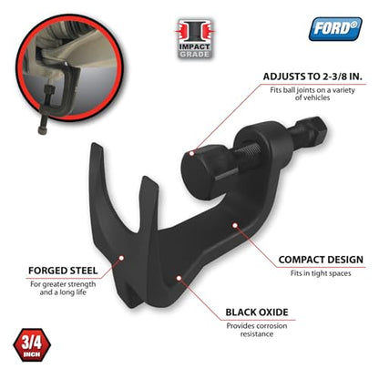 Performance Tool W83051 Low-Profile Ball Joint Separator, Forged Steel, 2-3/8 in. Jaw, Black - style: Ford Ball Joint Separator, Low Profile