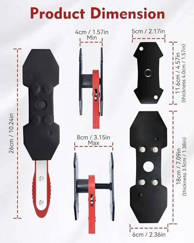 Brake Tools, Brake Caliper Compression Tool, Brake Caliper Tool, Caliper Piston Compressor Tool with 4 Heavy-Duty Caliper Hooks, Car Disc Brake Repair (Large Size red)