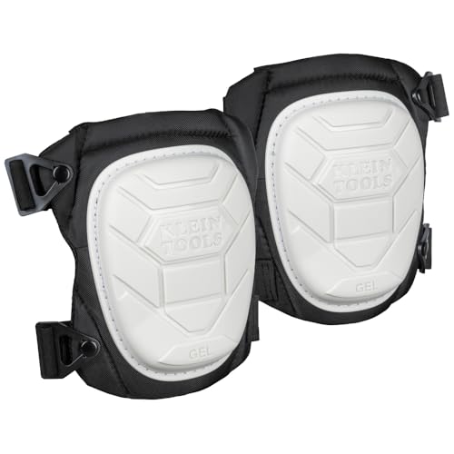 KLEIN TOOLS 60896 Knee Pad, Non-Marring, Gel-Like Padding, Semi-Round Stabilizing Knee Pads with Adjustable Straps for Construction and Flooring - size: Non-Marring Stabilizer