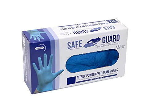 Safeguard Nitrile Disposable Gloves, Powder Free and Latex Free, Food Prep, Cooking, Cleaning Use, 100 Count, Size X-Large, Blue - color: Blue, size: X-Large (Pack of 100)