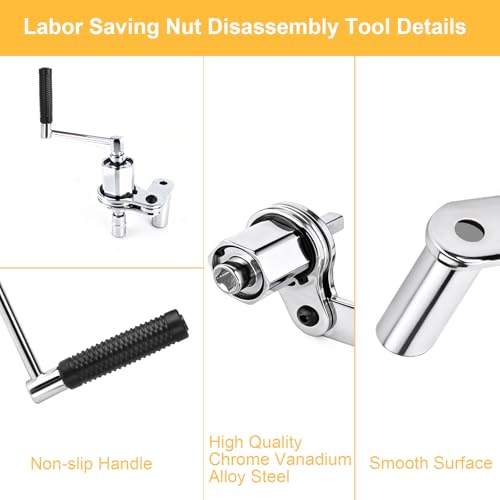Torque Multiplier Wrench Set, Heavy Duty Labor Saving Lug Nut Remover, 1/2" Drive Square, 1:16 Gear Ratio Hand Lug Nut Wrench Kit for Automotive Tire Nuts Removal (Max 680NM)