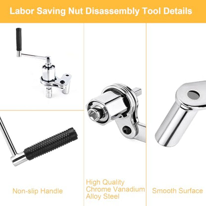 Torque Multiplier Wrench Set, Heavy Duty Labor Saving Lug Nut Remover, 1/2" Drive Square, 1:16 Gear Ratio Hand Lug Nut Wrench Kit for Automotive Tire Nuts Removal (Max 680NM)