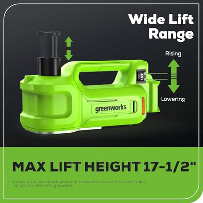 Greenworks 24V Brushless 2 pcs Cordless Power Tool Combo Kit, include 3/8" 150-ft lbs. Impact Wrench, 3 Ton Max Loading Car Jack, Include 2 x 2Ah Batteries and 1 Fast Charger - size: 2PCS Combo Kits(Car Jack+Impact Wrench)