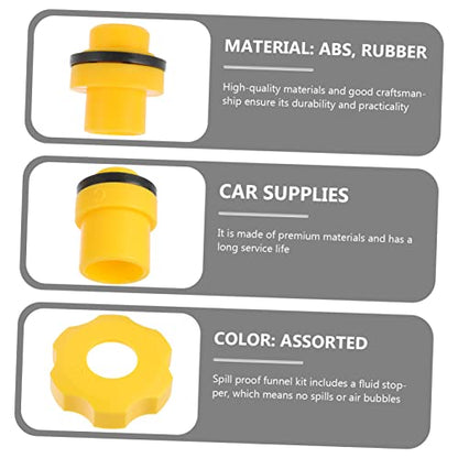 KICHOUSE Non-Spill Coolant Funnel Kit 15pc Car Radiator Filling System Tool Funnel for Antifreeze