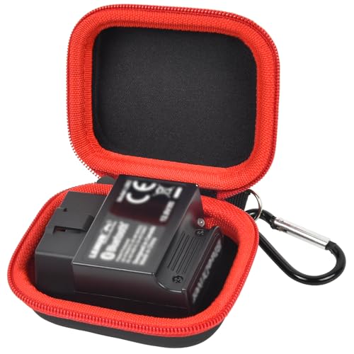 Car and Auto Mini Carry Case Compatible with BlueDriver Bluetooth Pro/Pro Next Gen OBDII OBD2 Scan Tool Monitor for iPhone & Android (Black+Red Zipper) - color: Black+Red Zipper