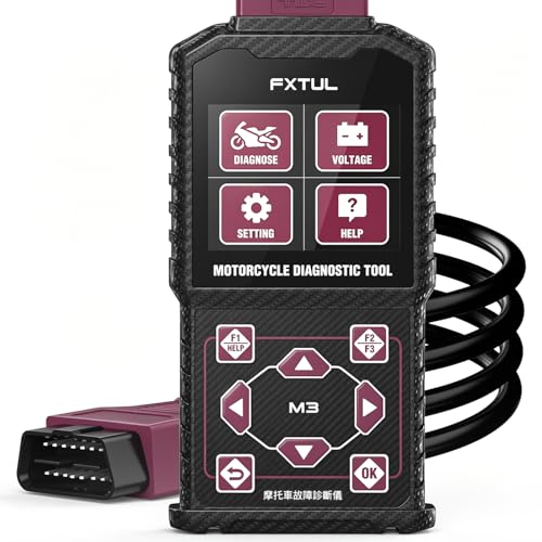 M3-A Motorcycle Diagnostic Tool for Honda Yamaha Kawasaki | Full System OBD2 Scanner Code Reader, Live Data, Actuation Test, Fault Code Reset & Battery Voltage Test