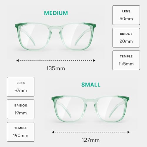 Stoggles Square Z87.1 Certified Polycarbonate Safety Glasses, Anti-Fog | Stylish, Protective, Blue-Light + UV Blocking, Top/Side Shields, Rx Ready, Unisex, Light, Scratch & Impact Resistant - color: Jade, size: Medium