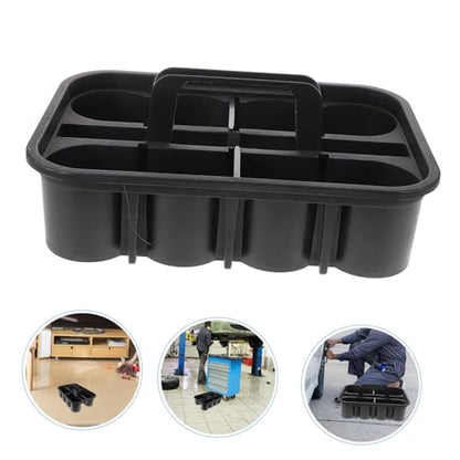 Plastic Storage Tray Organizer with Handle Compartmentalized Bin for Car Cleaning Tools Art Supplies Makeup and Bathroom Essentials Versatile and Stylish Storage