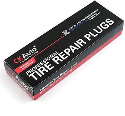 CKAuto 30pcs 8" Brown Tire Repair Strings, Automotive Tool Tire Repair Plugs for Tubeless Off-Road Tires Car, Bike, ATV, UTV, Wheelbarrow, Mower (Pack of 2) - color: Brown, size: 8" x φ0.236" 30pcs (Pack of 2)