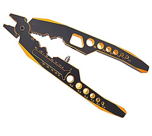 RC Shock Absorber Pliers Aluminum Alloy 4 in 1 RC Crawler Multifunction Pliers Tool RC Rod Ends Disassemble Tool for Traxxas HSP Car Black Gold - color: Black Gold