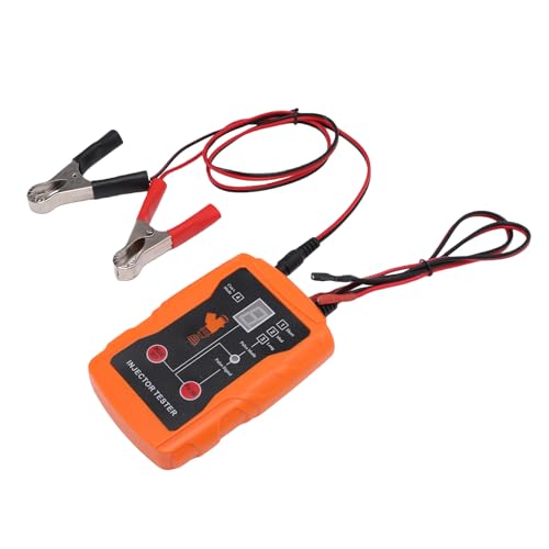 Automotive Fuel Injector Tester Cleaning Tool Kit, 2 in 1 Function Fuel Injection Cleaner with 8 Adapters and 8 Pulse Modes, 4 Wire Dual Channel Car Engine System Cleaner (Orange) - color: Orange