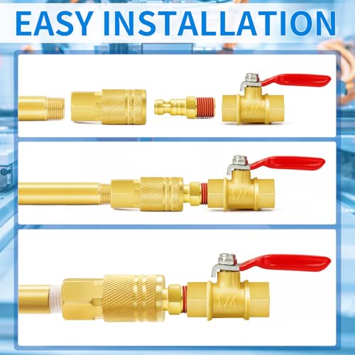 ChillWaves Automotive T-Style Air Plug, 1/4" NPT Male Pneumatic Plugs, Air Compressor Accessories Fittings(20-PACK) - size: 1/4" MNPT, style: PACK OF 20