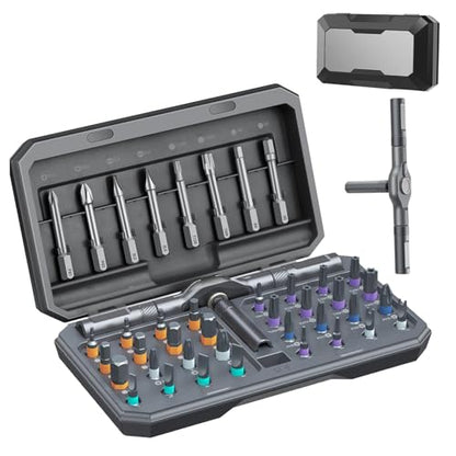 42 in 1 Magnetic Ratchet Screwdriver Set, Multi Bit DIY Magnetic Screwdriver Set with Detachable Ratchet Handle, Portable Precision Repair Tool Kit for Furniture, Electronics, Bicycle New Tools 2026 - size: 42 in 1 Screwdriver Set
