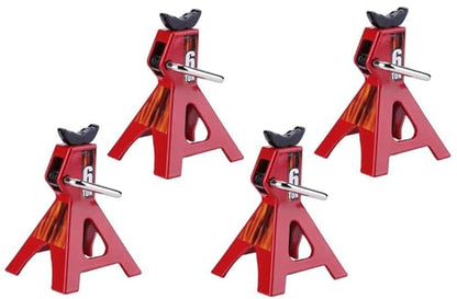 RC Jack Stands，Metal Adjustable 6 Ton Simulation mini Jack Stands for TRX-4 Axial SCX10 Wraith Tamiya CC01 RC4WD D90 1/10 RC Crawler Truck（Red