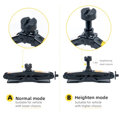 Scissor Jack 1.8 Ton Kit for Car SUV Truck | Ratchet system. Oversized base. Includes lug wrench, gloves, storage bag. For sedan SUV truck. - style: 1.8 Ton Scissor Jack + Lug Wrench