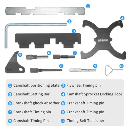 Camshaft Timing Lock Tool Kit for Ford 1.4 1.5 1.6 1.8 2.0 Ecoboost 2.3 2.5 | for fusion Escape Focus Fiesta Mazada 1.5L 1.6L, 2.0 TDCi 1.25 Engine Timing Tool 303-1097 303-748 303-1550 303-1552 303-376 - size: 10PCS