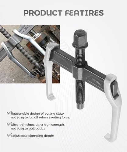 2-Jaw Gear Puller,Car Accessories 4'' Adjustable Bearing Puller Gears,Automotive Tools for External Internal Pulling,Internal External for Removal of Pulleys Flywheels Bearings & Gears