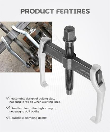 2-Jaw Gear Puller,Car Accessories 4'' Adjustable Bearing Puller Gears,Automotive Tools for External Internal Pulling,Internal External for Removal of Pulleys Flywheels Bearings & Gears