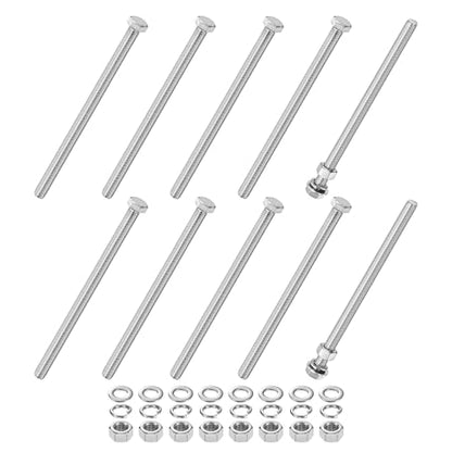 M METERXITY 10-Pack Hex Head Screw Bolt with Nuts Flat & Lock Washers M12x200mm Stainless Steel Bolts and Nuts Kit Fully Threaded Metric Bolt Assortment for Equipment/Machinery - size: M12x200mm