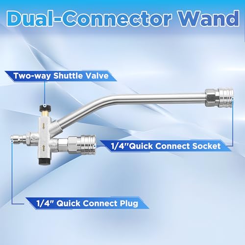 PWACCS Foam Cannon, 1.5 L Pressure Washer Gun with Dual Connector | 4000 PSI, Ideal for Driveways, SUVs & Detailing, Car Wash, Fits Most Pressure Washers with 1/4" Quick-connect - size: M22 14mm