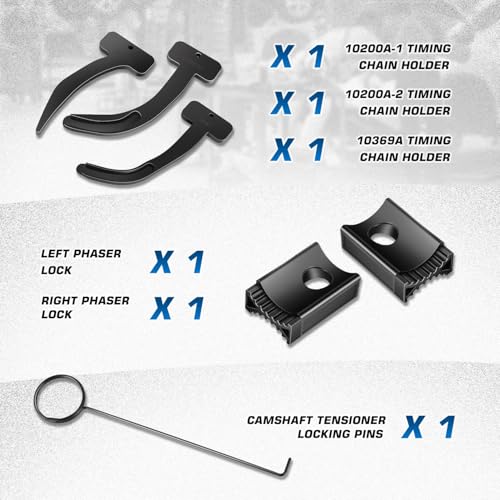 DNA Motoring 3.6 Pentastar Timing Tool Kit Compatible with Chrysler Jeep Ram Dodge Grand Cherokee Wrangler, 3.6L Engine Phaser Timing Chain Lock Tool Kit, 10200A-1, 10202A-2, 10369A, TOOLS-00823