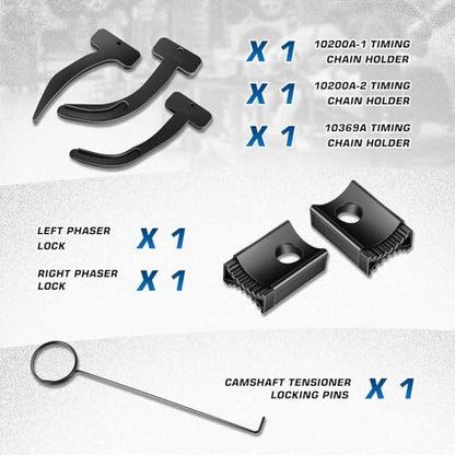DNA Motoring 3.6 Pentastar Timing Tool Kit Compatible with Chrysler Jeep Ram Dodge Grand Cherokee Wrangler, 3.6L Engine Phaser Timing Chain Lock Tool Kit, 10200A-1, 10202A-2, 10369A, TOOLS-00823