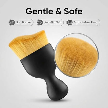 2 Pieces Car Detailing Brush Set, Super Soft Bristles for Dashboard, Vents, Leather & Screens, Compact Design with Case, Interior Cleaning Tools for Car & Home