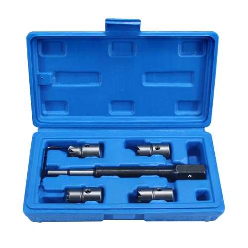 5Pcs Diesel Injector Seat & Cleaner Carbon Remover Seat Tools Cutter Milling Cutter Set Universal Car Tool Injector Remover - color: 5pc Diesel Injector Seat Cutter Cleaner
