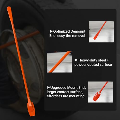 Tire Mount and Demount Iron 41" Tire Spoon Bar with Upgraded Mount End, Heavy-Duty Tire Changing Tool for Efficient Removal & Installation