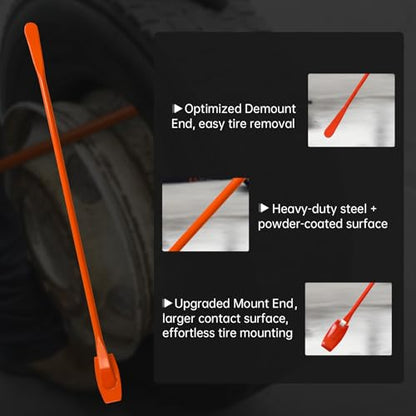 Tire Mount and Demount Iron 41" Tire Spoon Bar with Upgraded Mount End, Heavy-Duty Tire Changing Tool for Efficient Removal & Installation